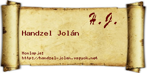 Handzel Jolán névjegykártya